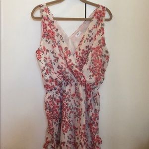 Floral Ruffle Trimmed Romper